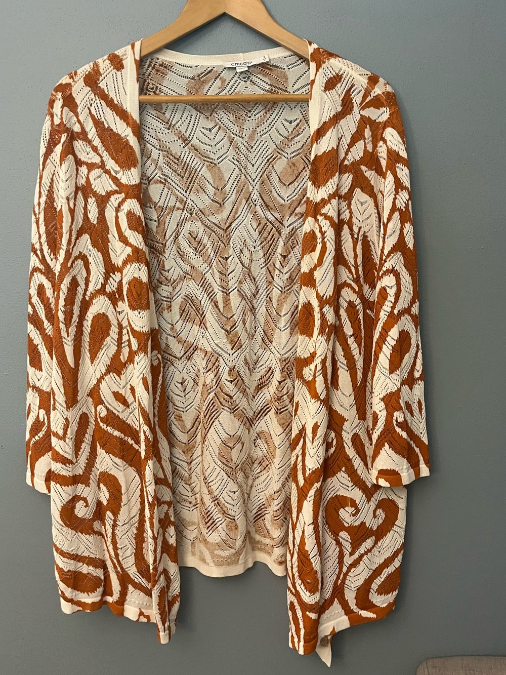 Chico's Open-Front Patterned Cardigan